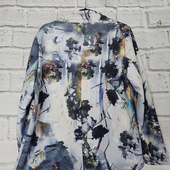 Piccadilly Women's Multicolor Zip-Up Long-Sleeved Bomber Jacket XL Watercolor - Picture 4 of 11